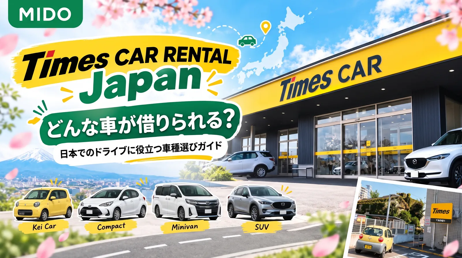 Times CAR RENTAL Japan はどんな車をレンタルできる?日本旅行用車種選択ガイド