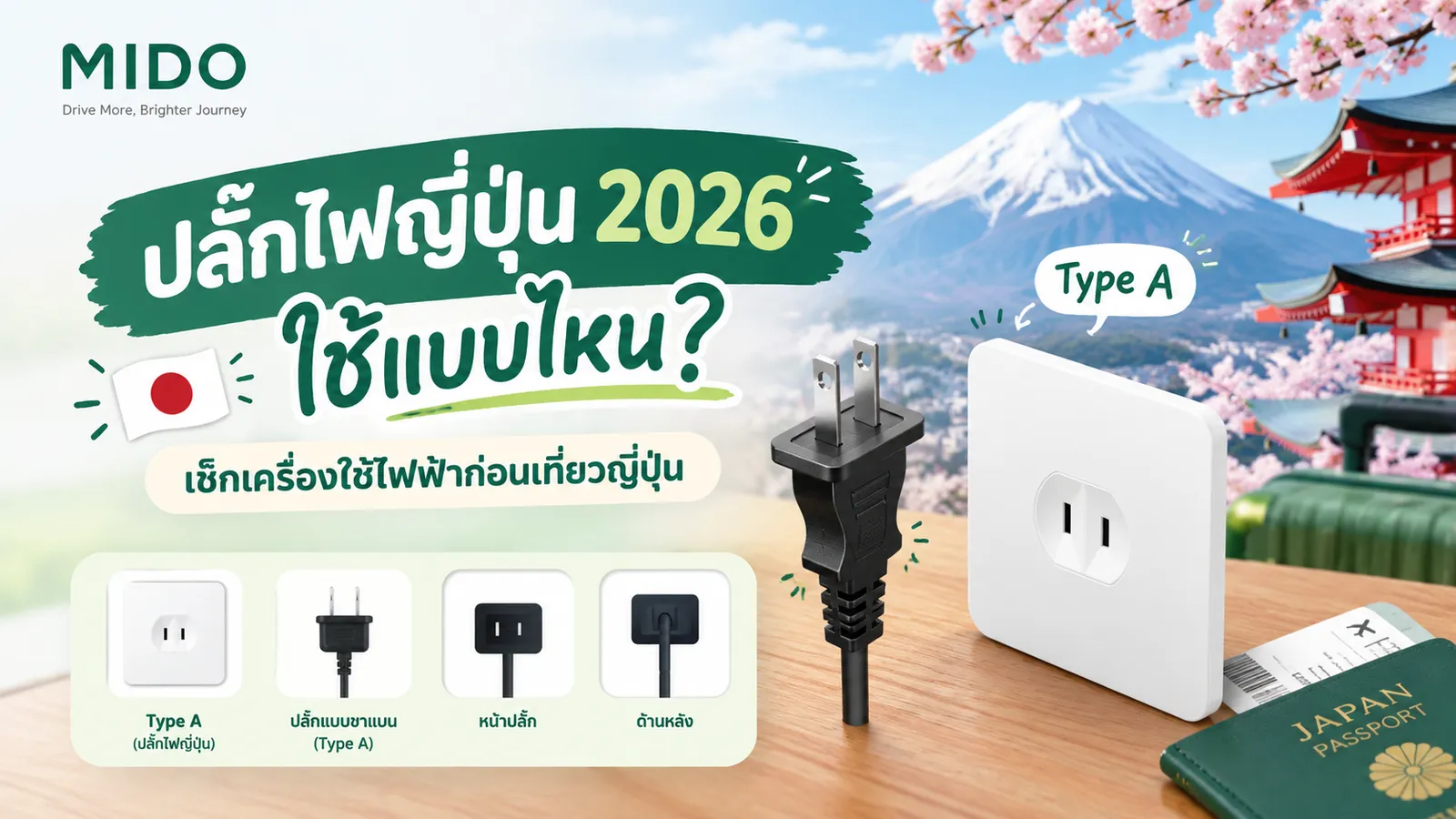 ปลั๊กญี่ปุ่น 2026 ใช้แบบไหน? เช็กเครื่องใช้ไฟฟ้าก่อนเที่ยวญี่ปุ่น