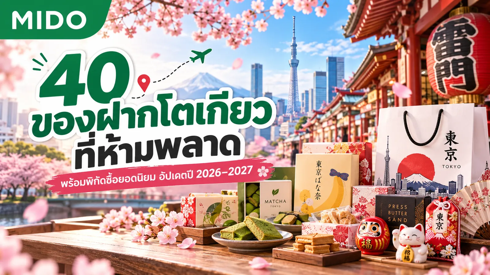40 ของฝากโตเกียว ที่ห้ามพลาด พร้อมพิกัดซื้อยอดนิยม อัปเดตปี 2026–2027