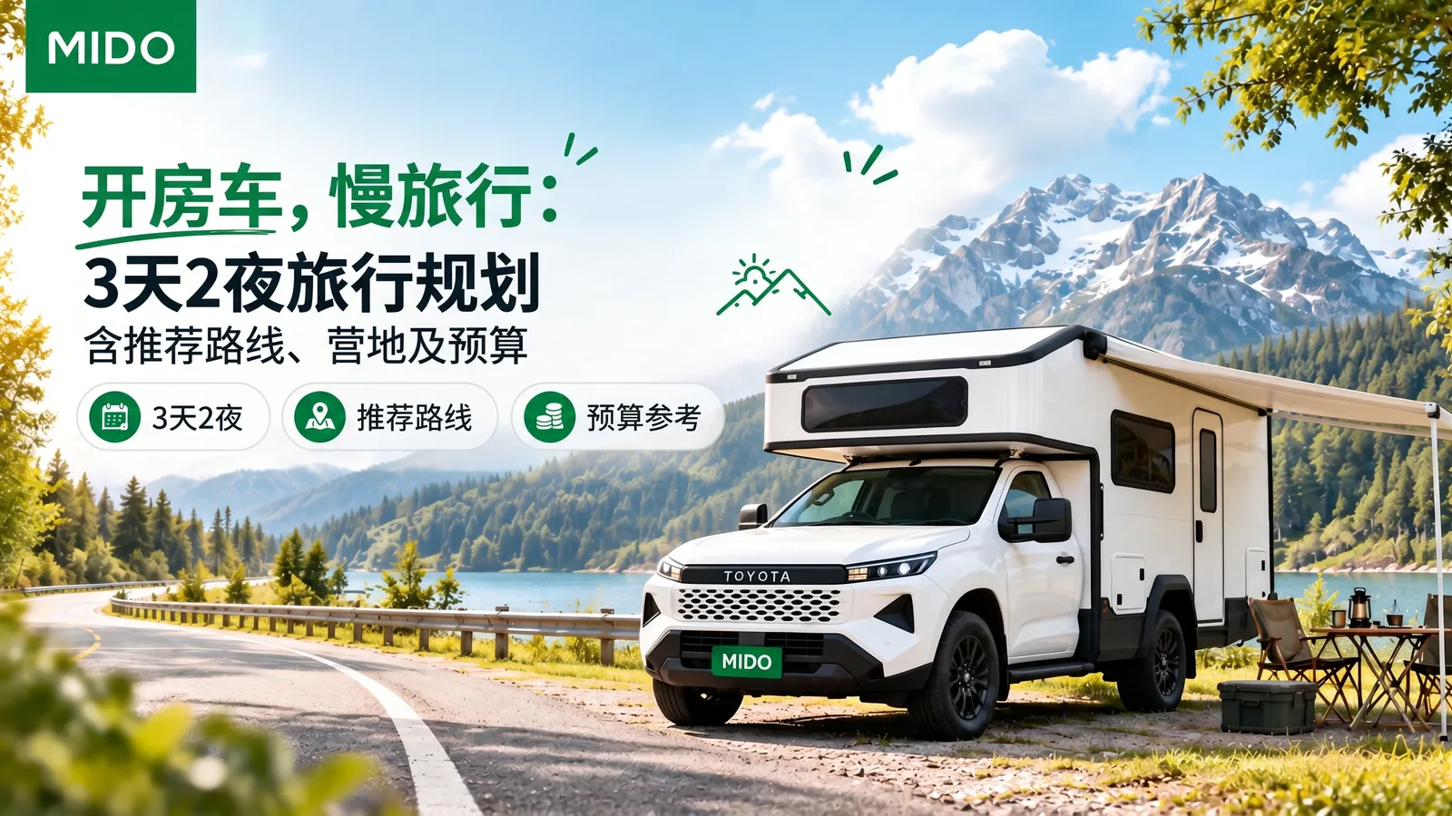 Slow Travel 房车之旅:规划3天2晚行程,包含路线、停靠点和预算